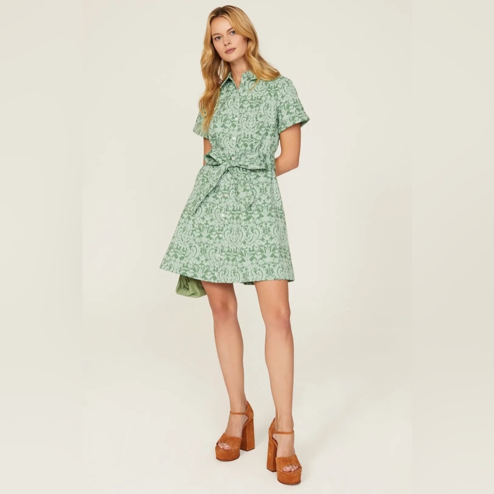 NWT Hill House Home Laura Dress - Green Jacquard - XXL